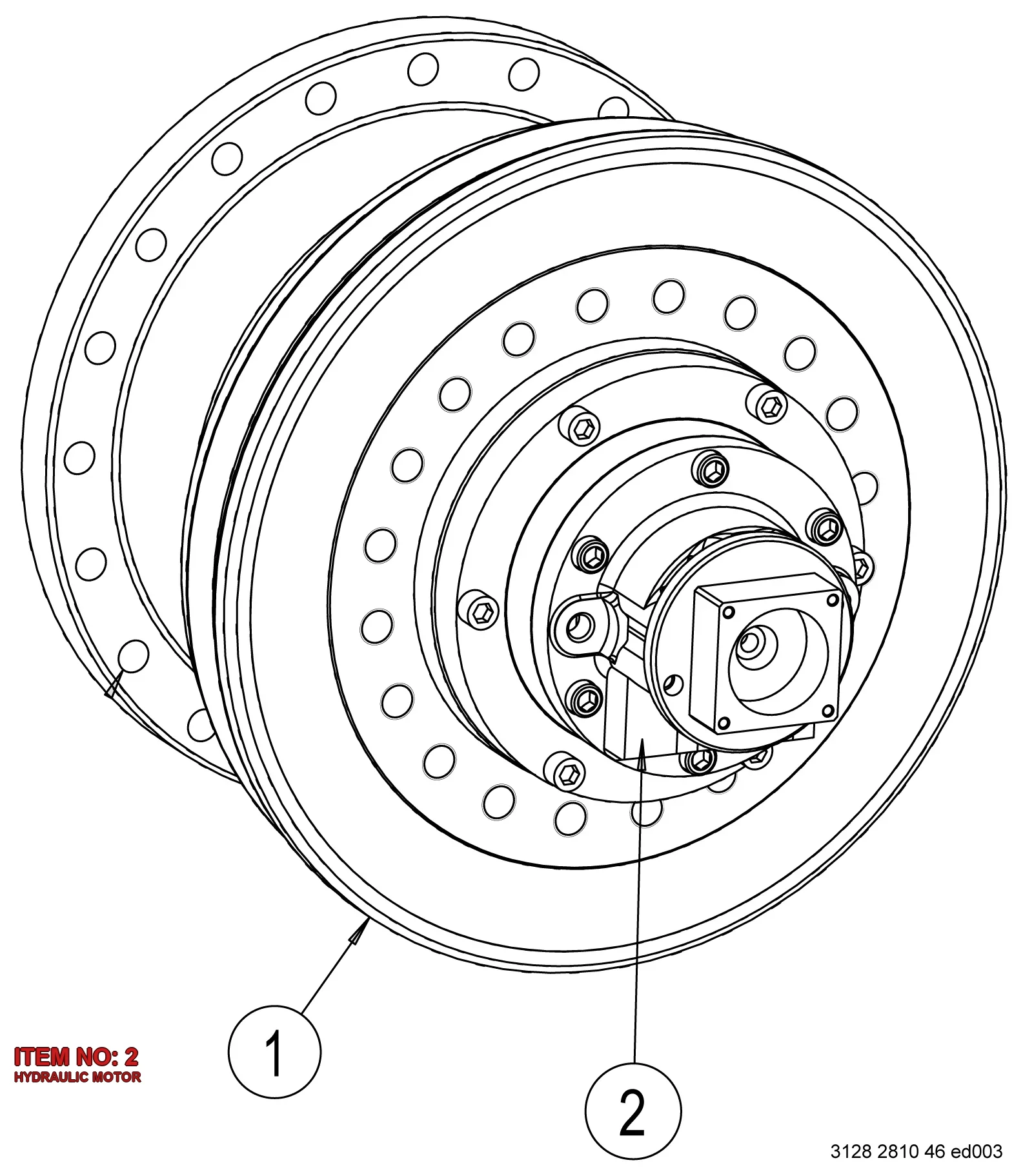 3128 2810 70 HYDRAULIC MOTOR - Technical Drawing