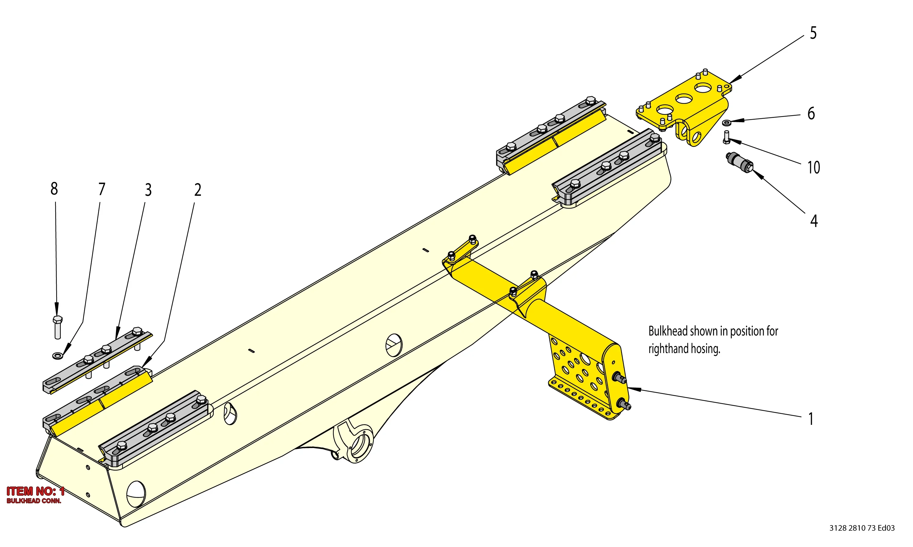 3128 2811 73 BULKHEAD CONN. - Technical Drawing