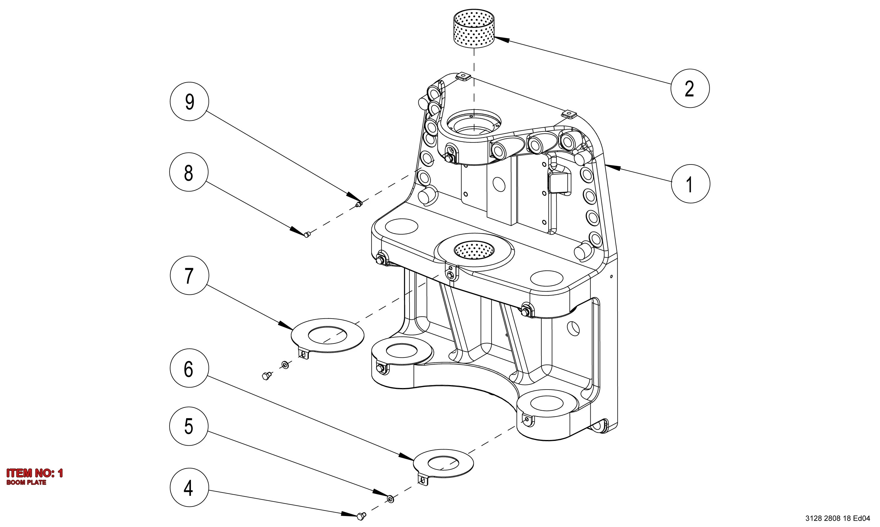 3128 2811 95 BOOM PLATE - Technical Drawing