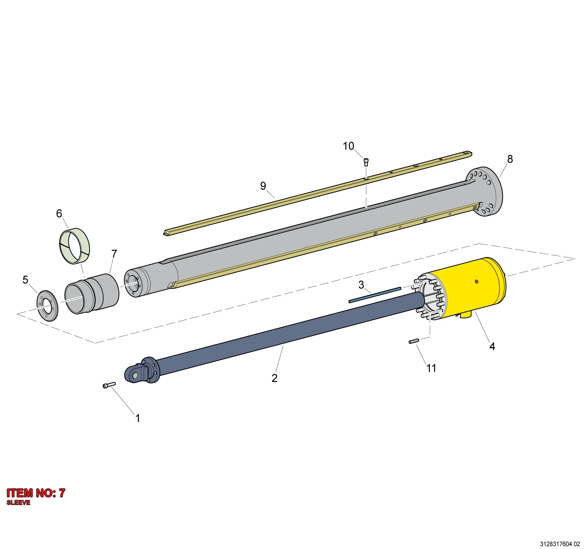 3128 3012 33 SLEEVE - Technical Drawing