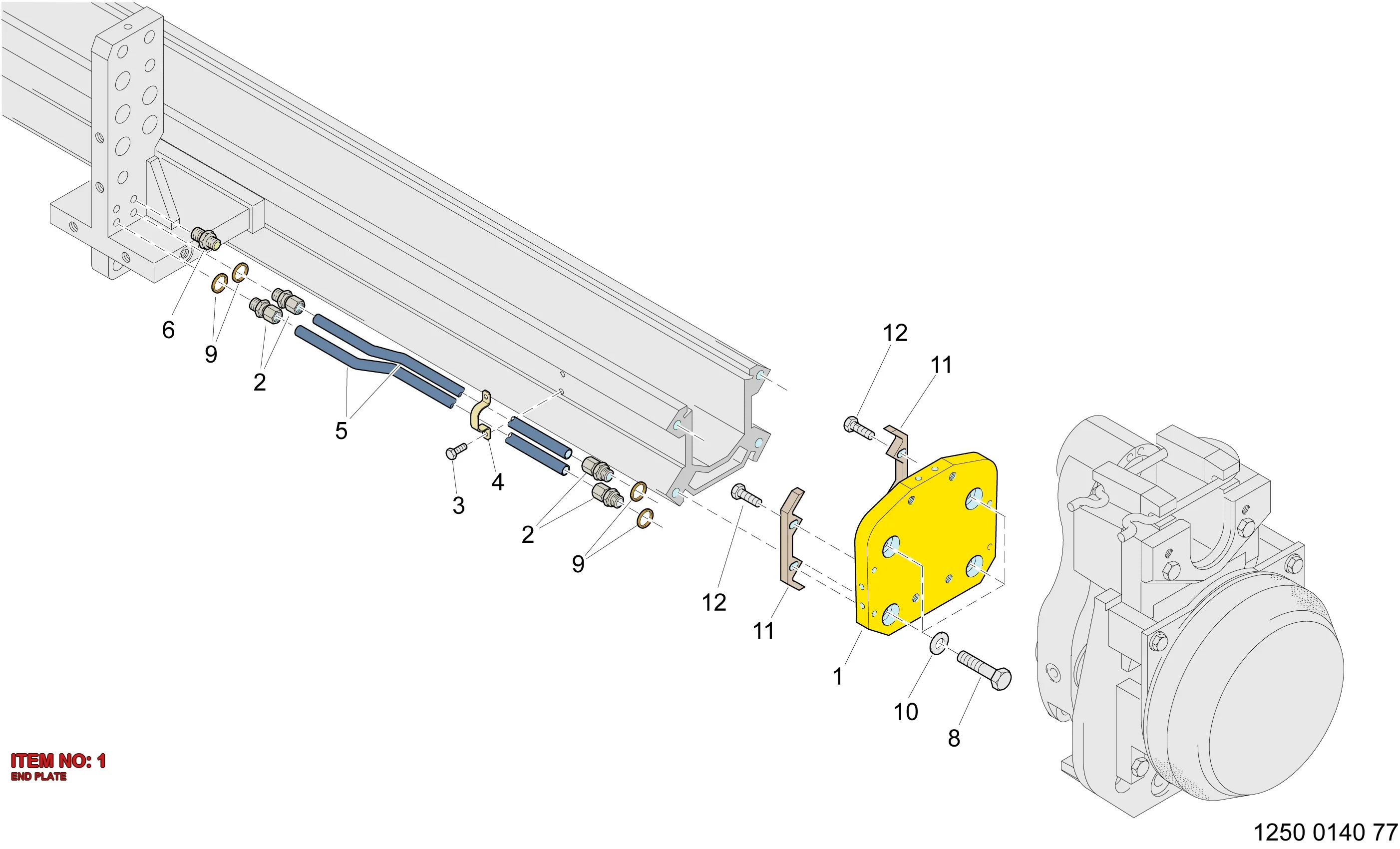 3128 3012 73 END PLATE - Technical Drawing