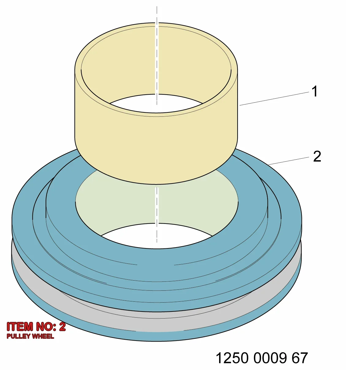 3128 3021 39 PULLEY WHEEL - Technical Drawing