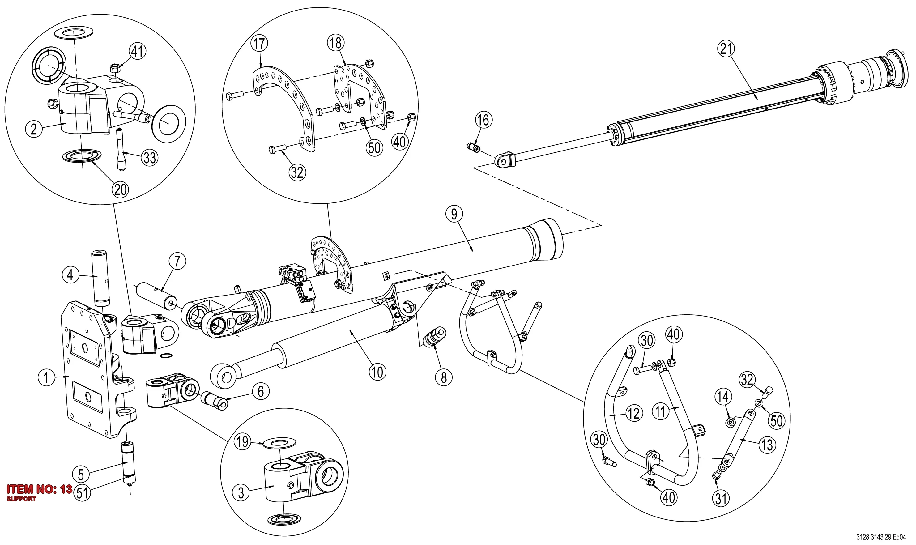 3128 3035 69 SUPPORT - Technical Drawing