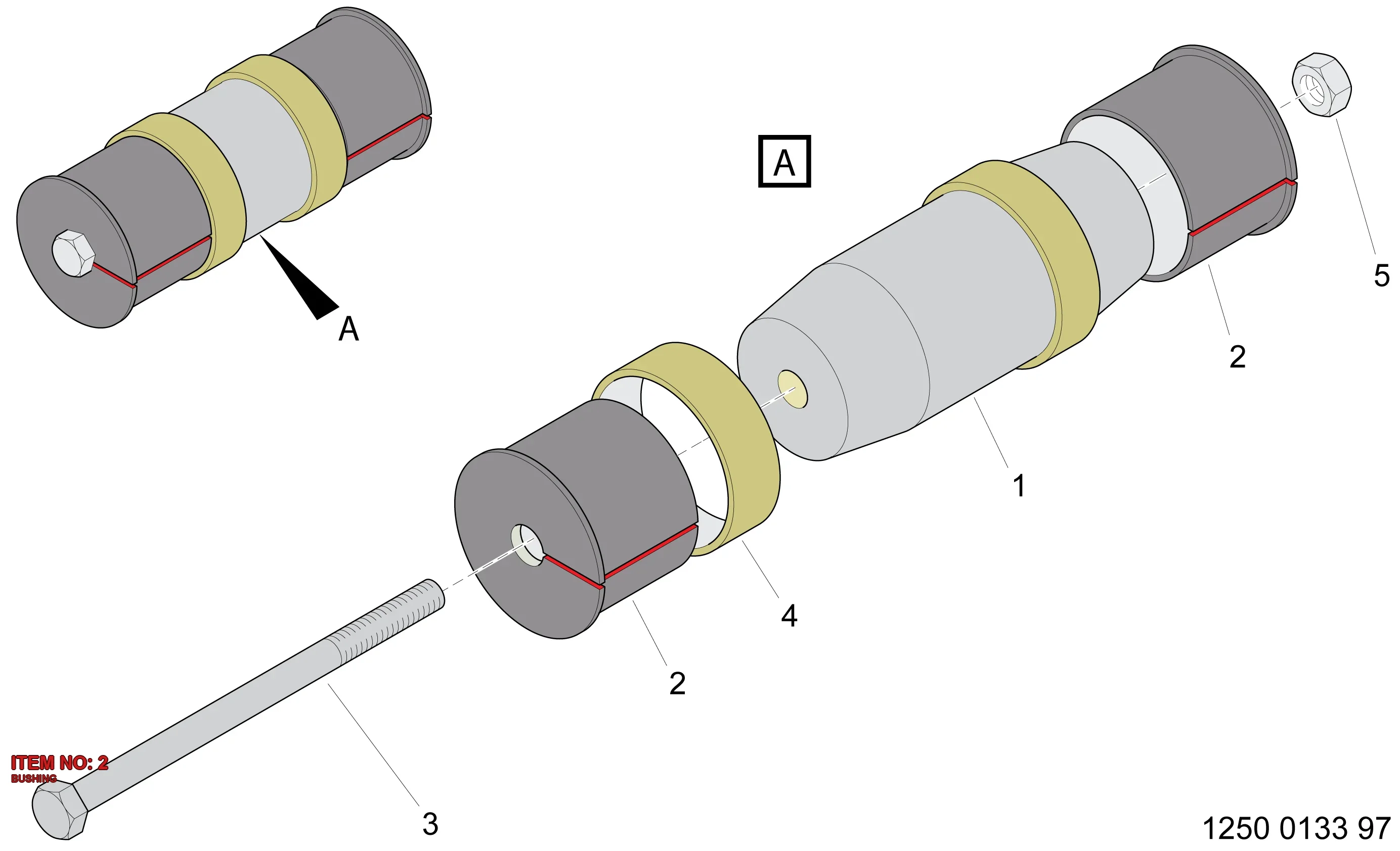 3128 3040 93 BUSHING - Technical Drawing