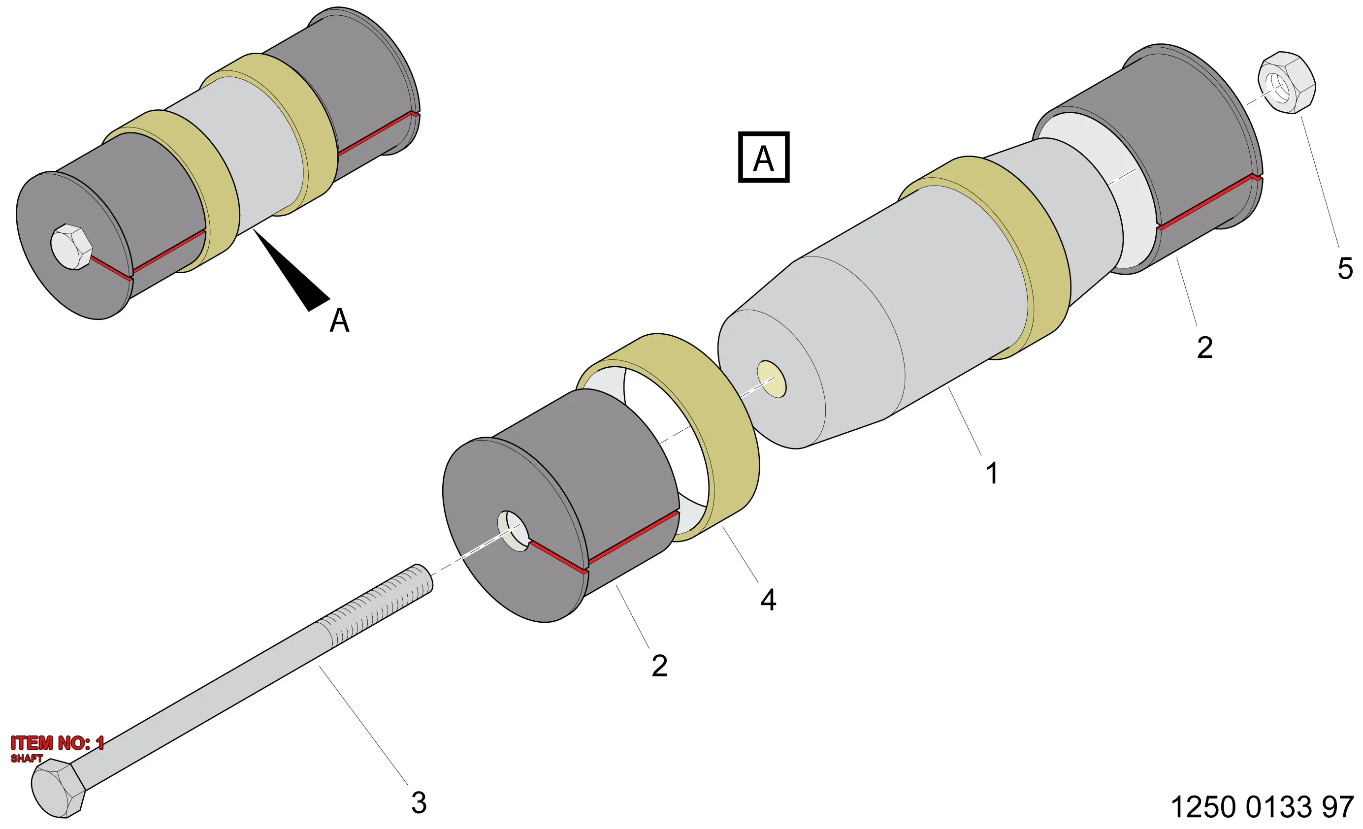 3128 3041 93 SHAFT - Technical Drawing