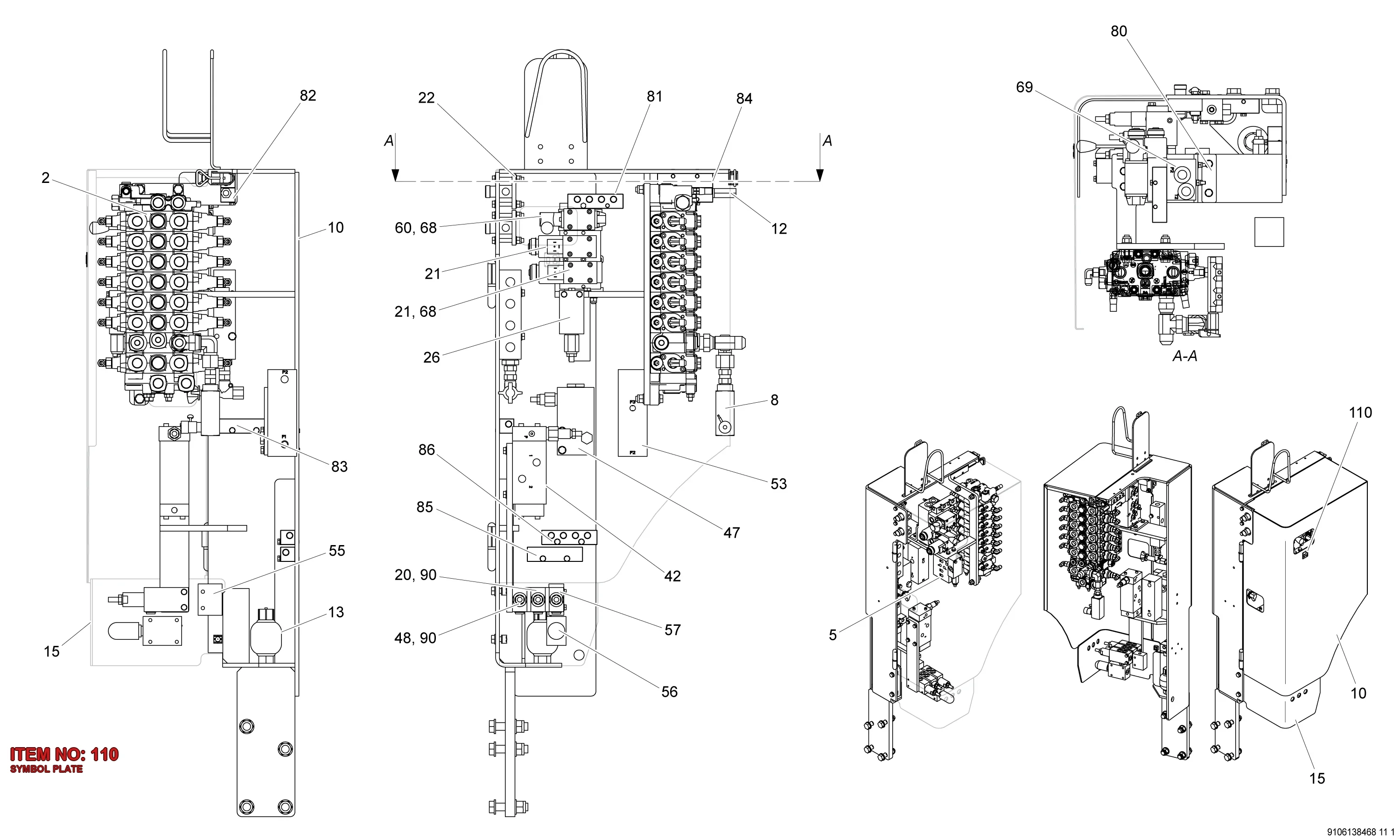 3128 3056 15 SYMBOL PLATE - Technical Drawing