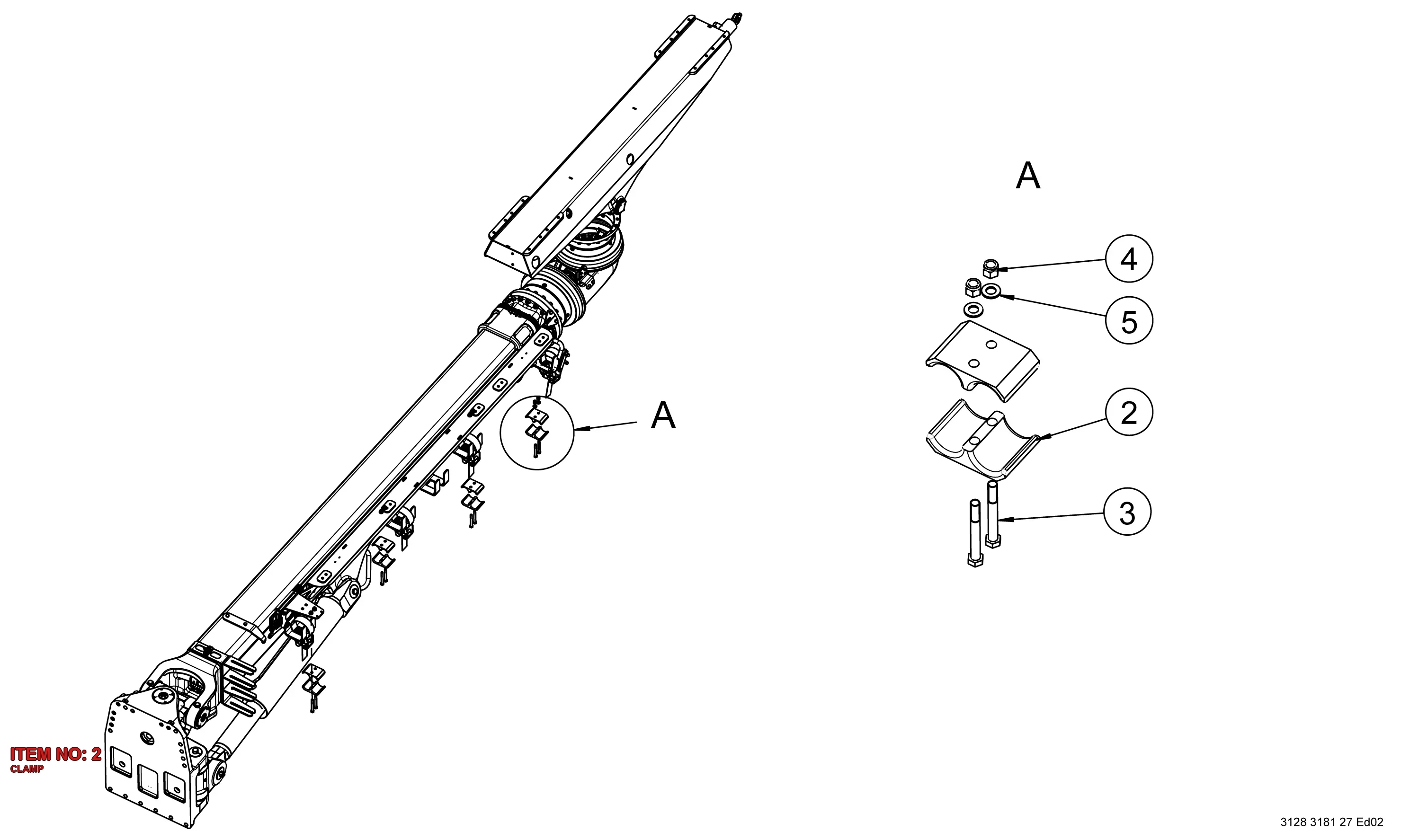 3128 3057 96 CLAMP - Technical Drawing