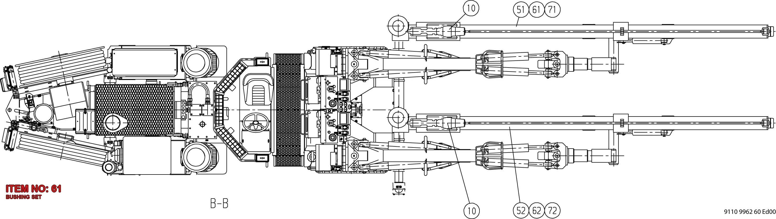 3128 3059 63 BUSHING SET - Technical Drawing