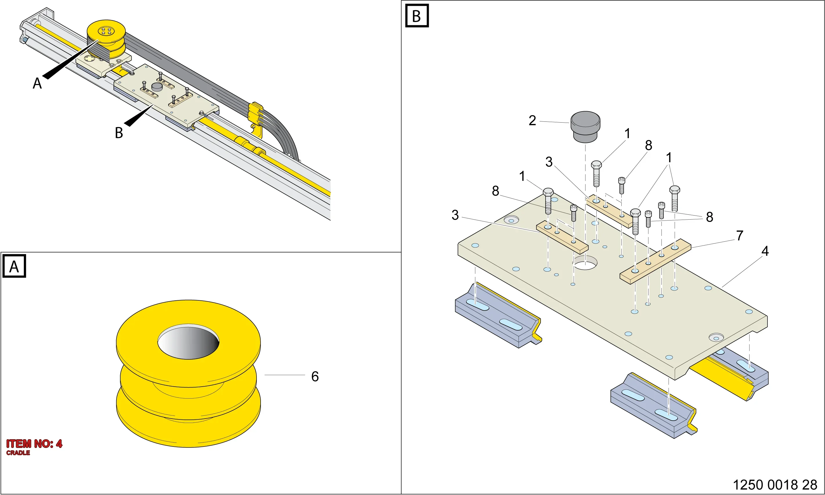 3128 3059 77 CRADLE - Technical Drawing