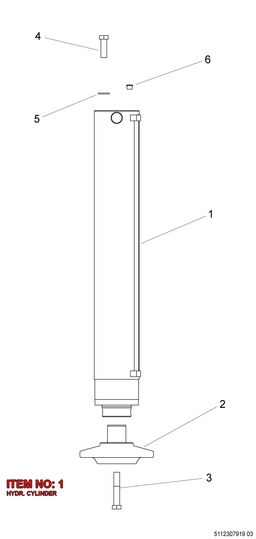 3128 3060 30 HYDR. CYLINDER - Technical Drawing