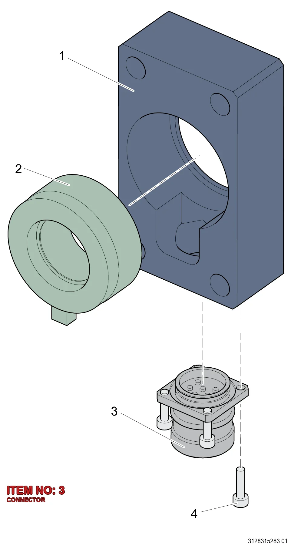 3128 3062 45 CONNECTOR - Technical Drawing
