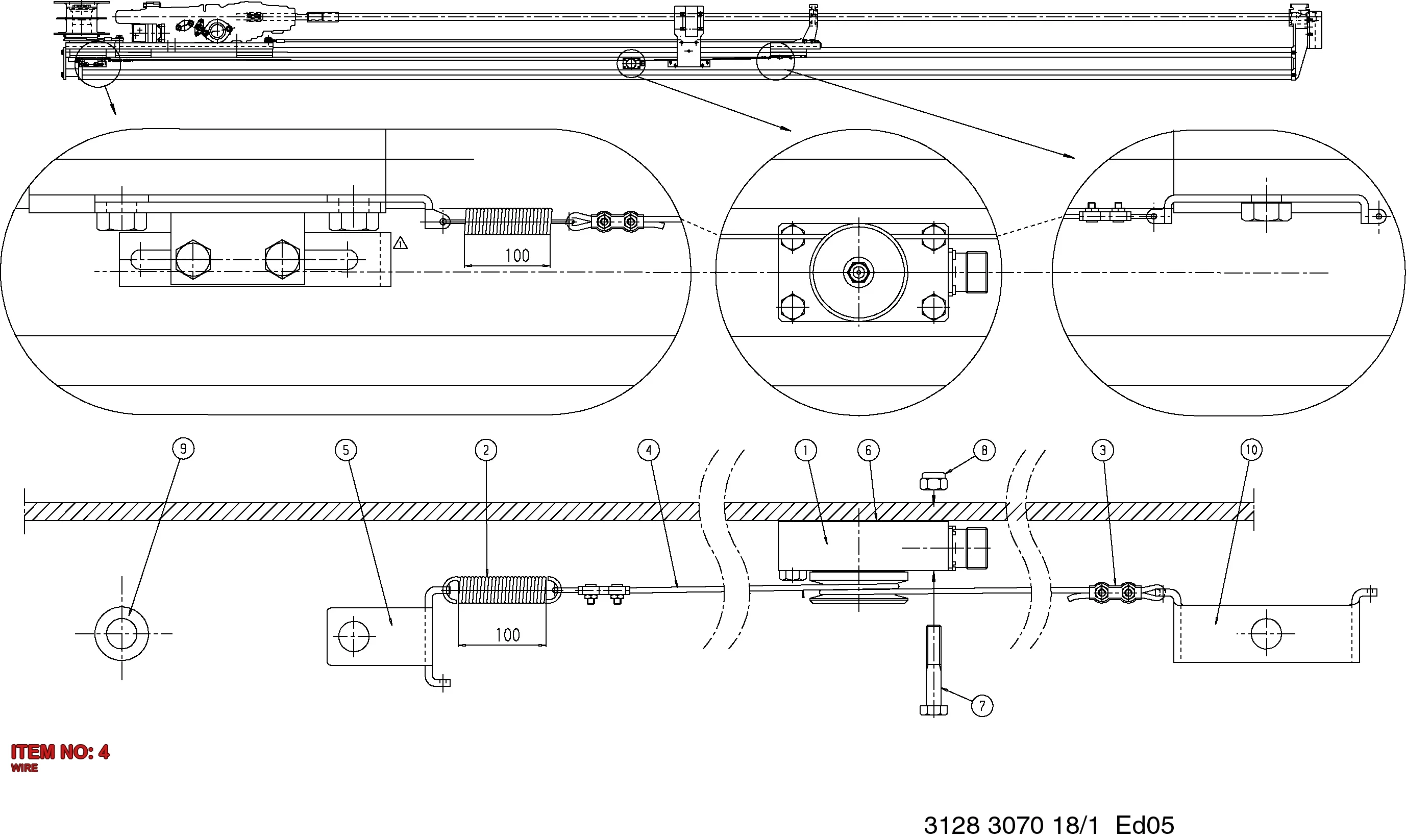 3128 3070 30 WIRE - Technical Drawing