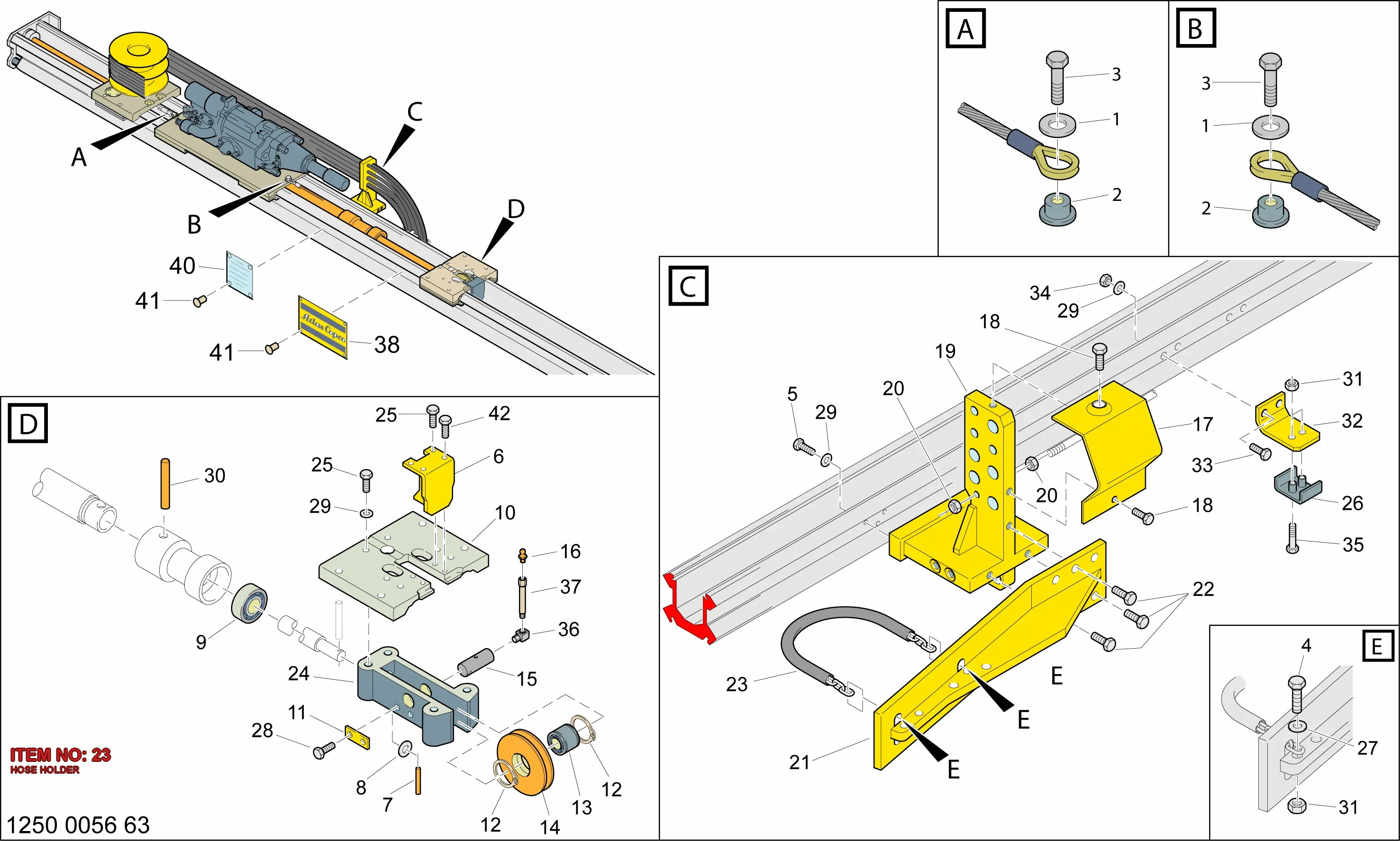 3128 3079 77 HOSE HOLDER - Technical Drawing