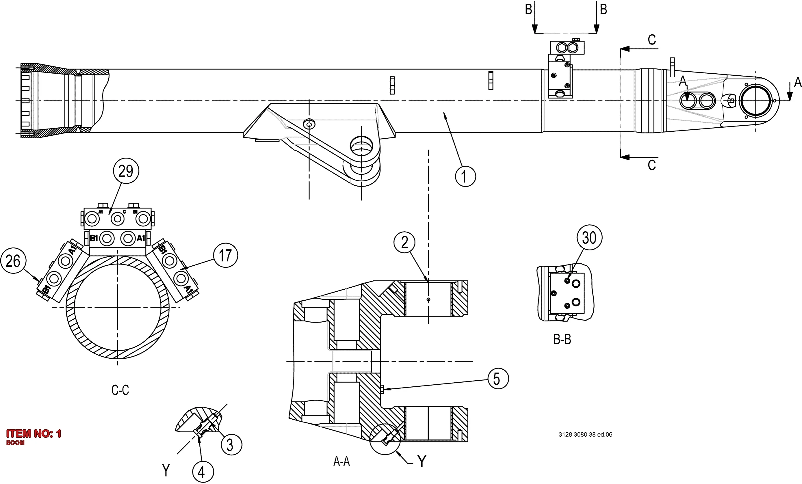 3128 3080 43 BOOM - Technical Drawing