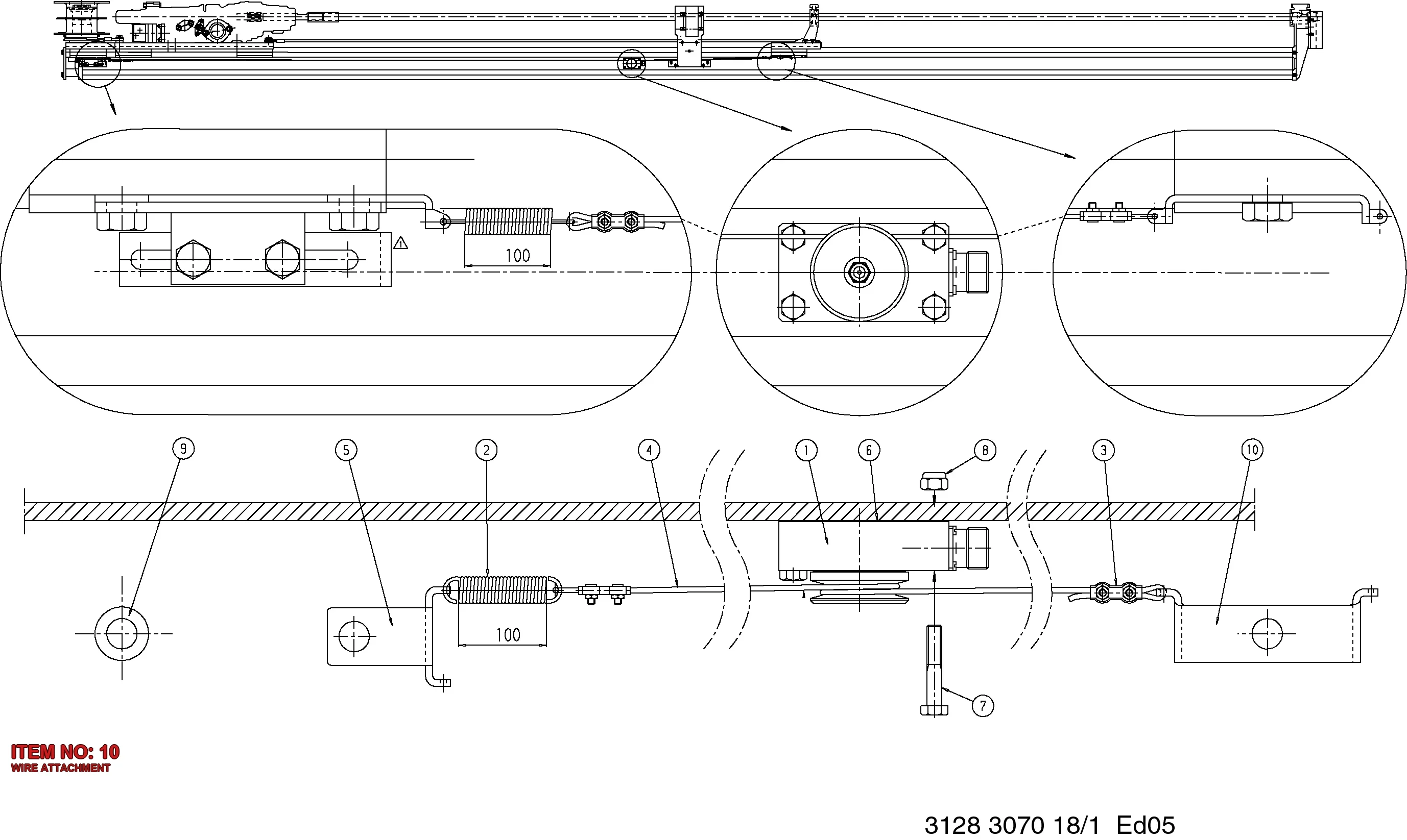 3128 3080 67 WIRE ATTACHMENT - Technical Drawing