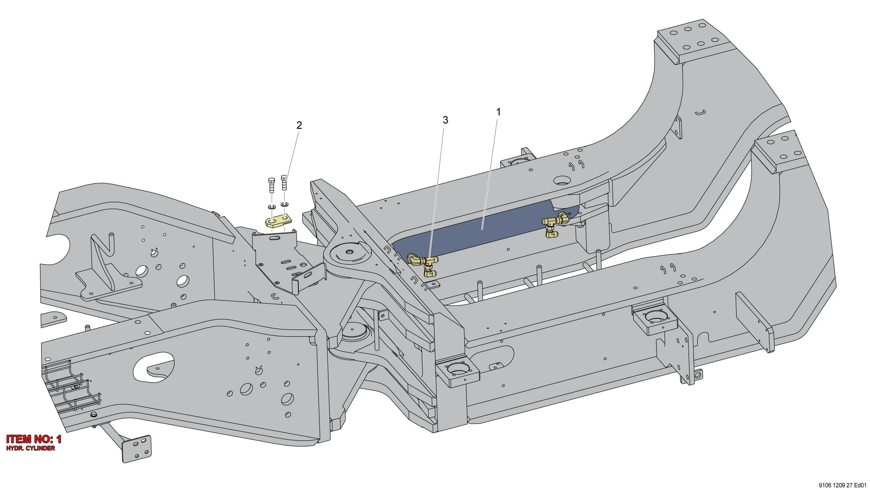 3128 3081 29 HYDR. CYLINDER - Technical Drawing