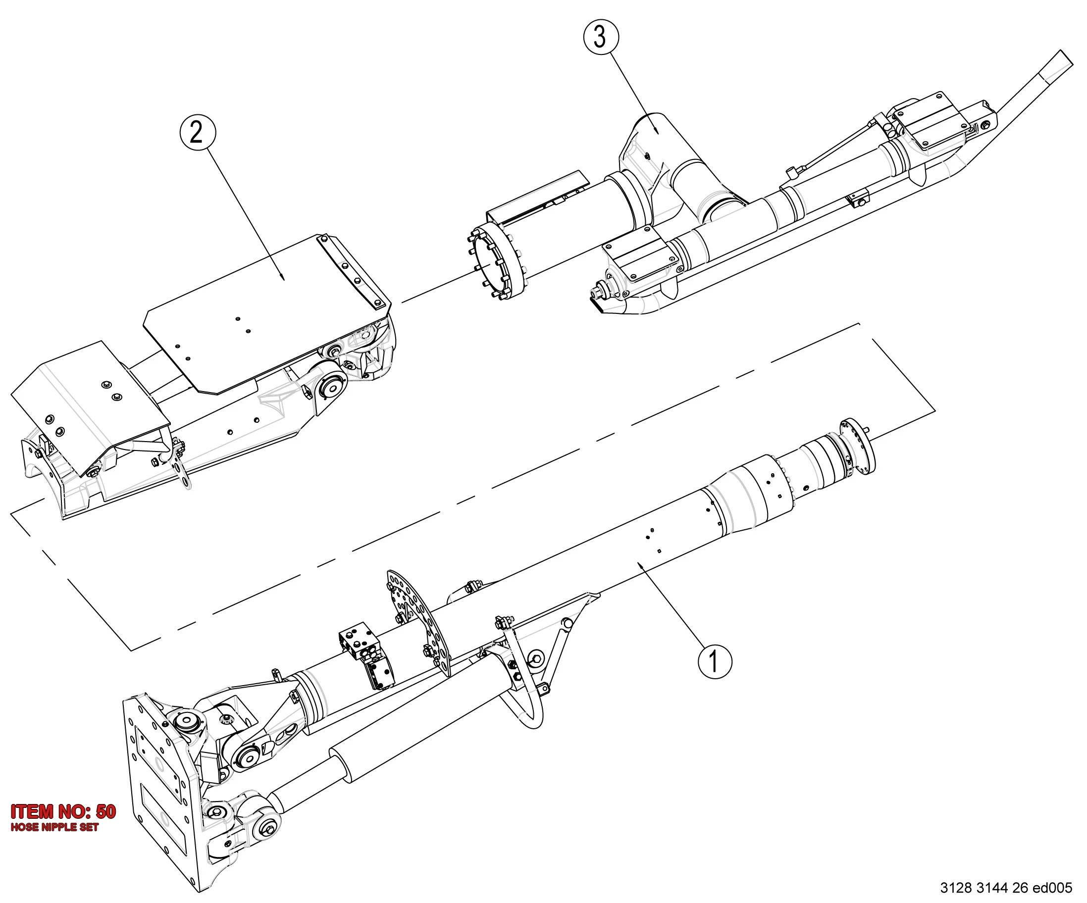 3128 3083 67 HOSE NIPPLE SET - Technical Drawing
