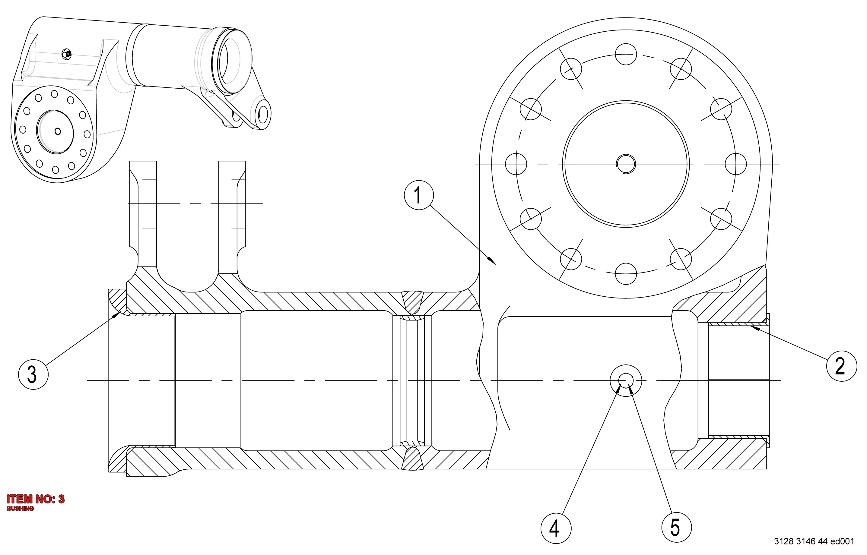 3128 3141 67 BUSHING - Technical Drawing