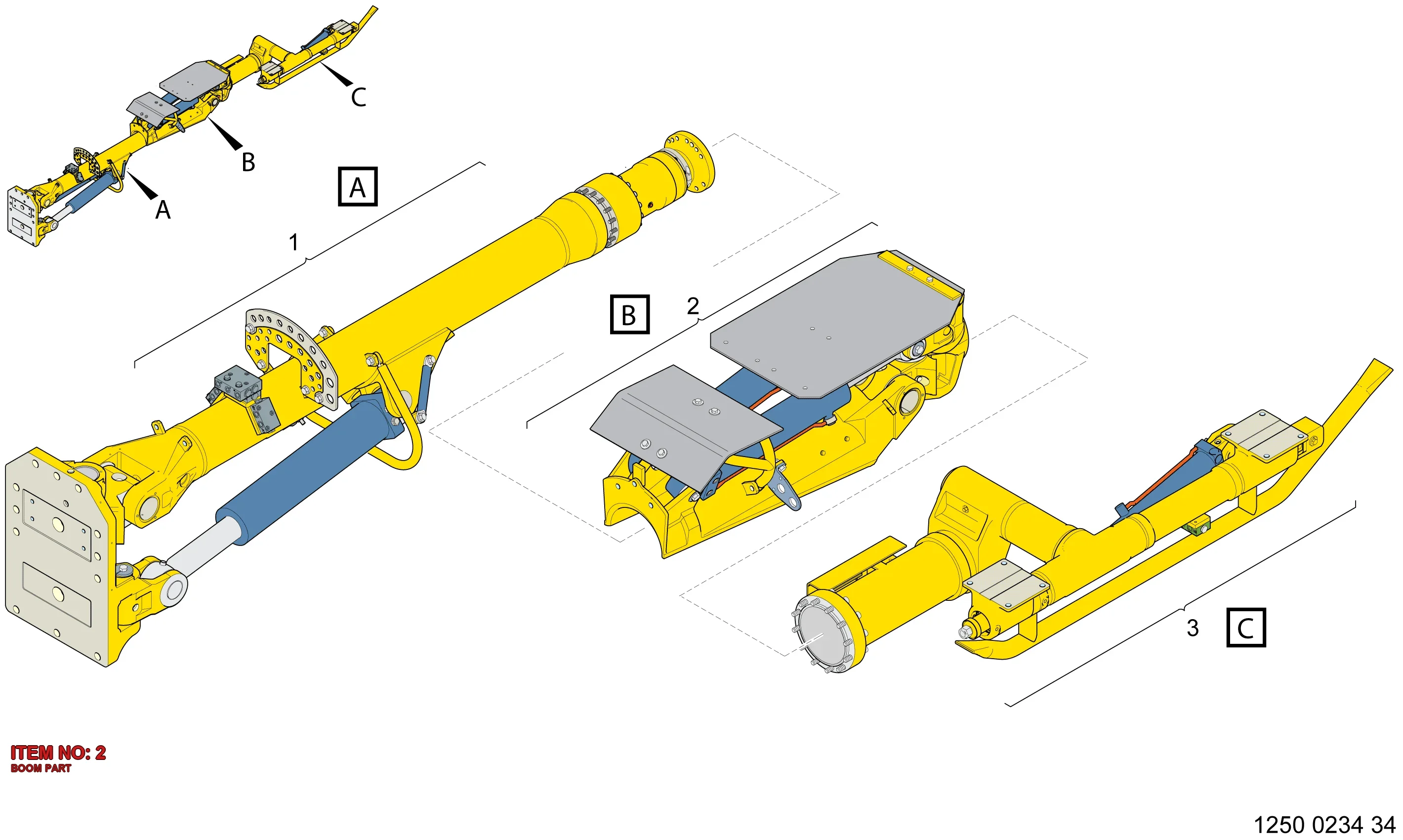 3128 3143 30 BOOM PART - Technical Drawing