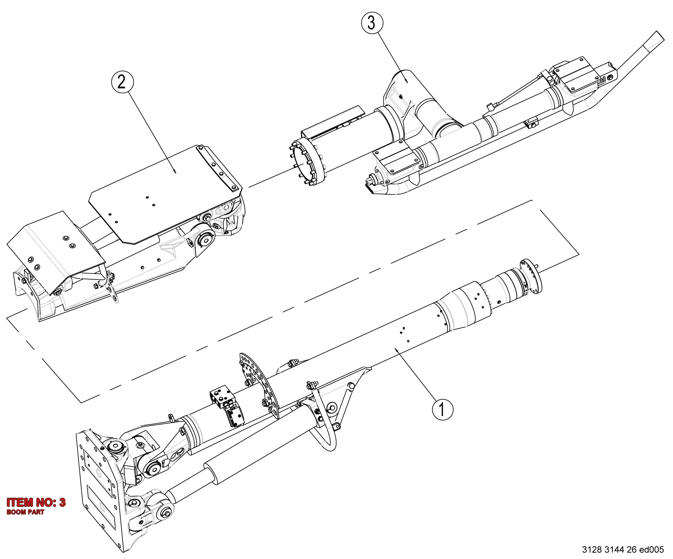 3128 3143 31 BOOM PART - Technical Drawing