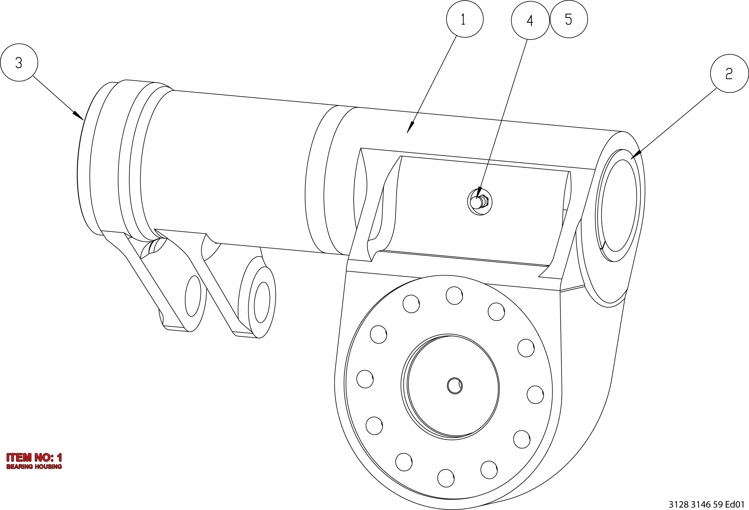 3128 3146 60 BEARING HOUSING - Technical Drawing