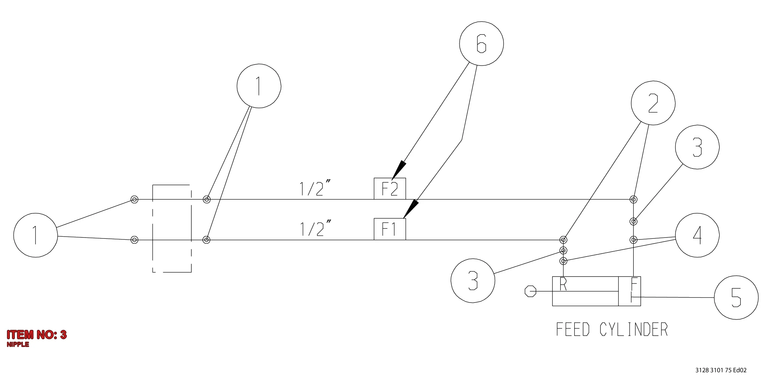 3128 3150 37 NIPPLE - Technical Drawing