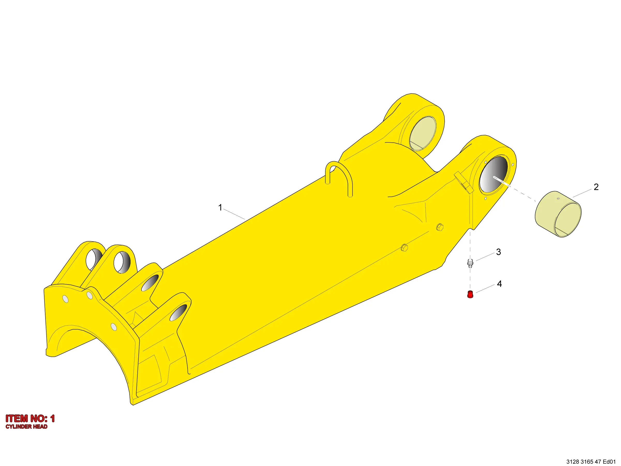 3128 3161 82 CYLINDER HEAD - Technical Drawing