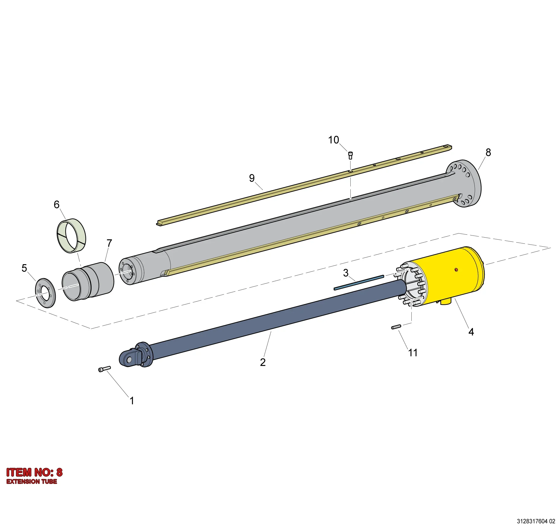 3128 3176 05 EXTENSION TUBE - Technical Drawing