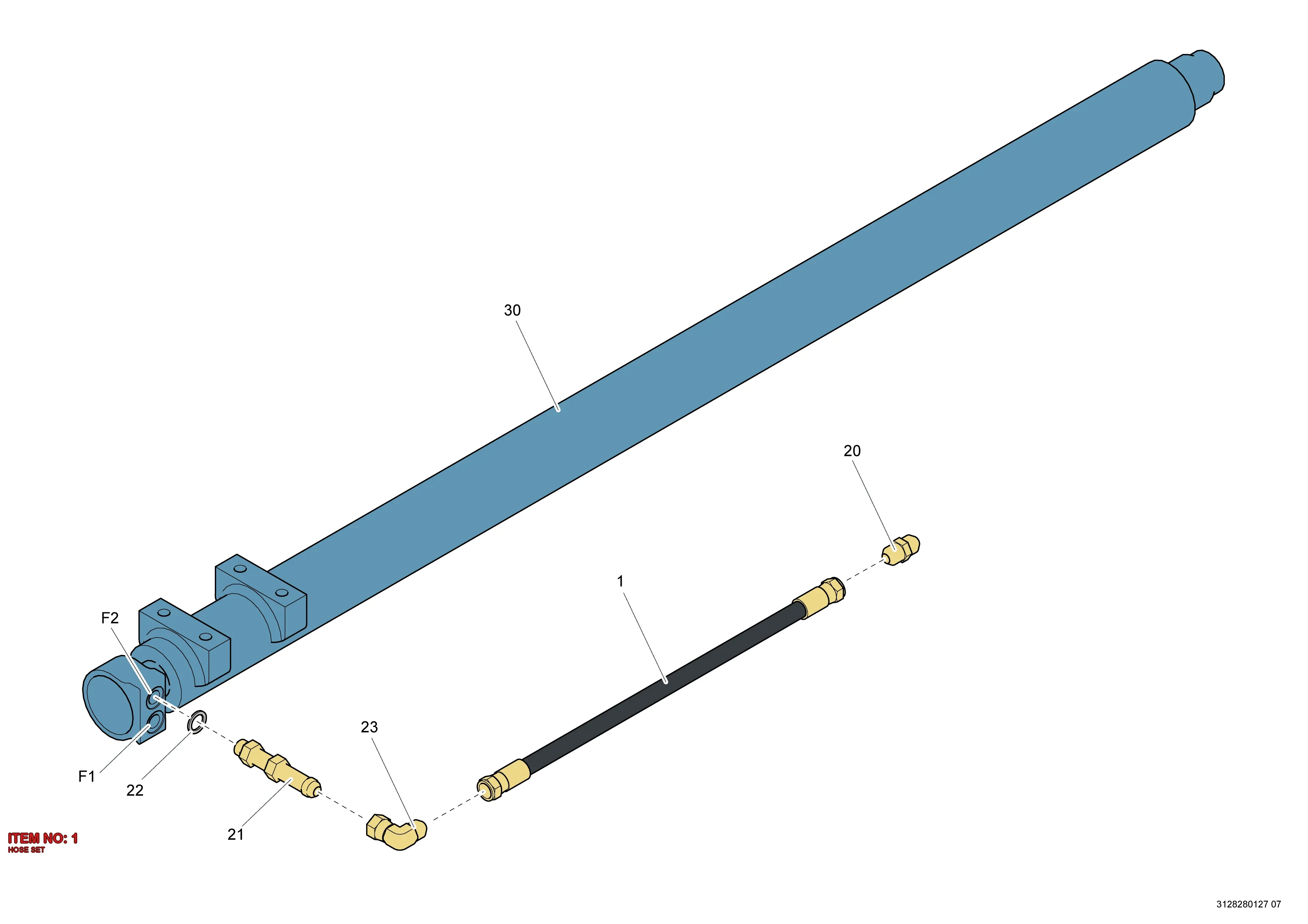 3128 3180 19 HOSE SET - Technical Drawing