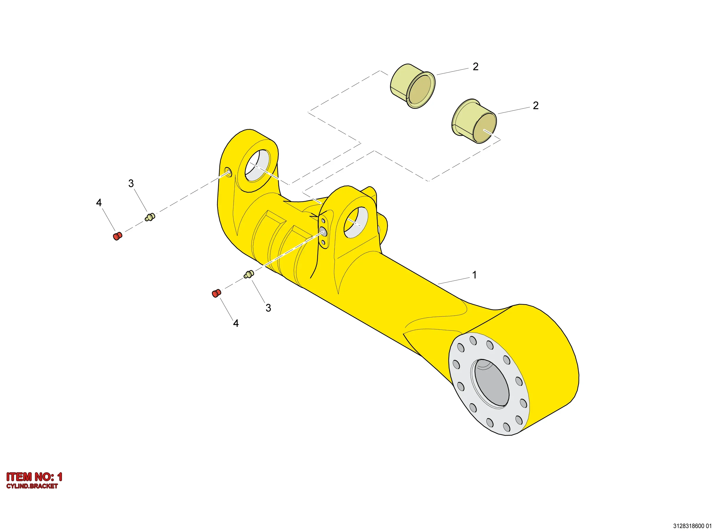 3128 3183 12 CYLIND.BRACKET - Technical Drawing