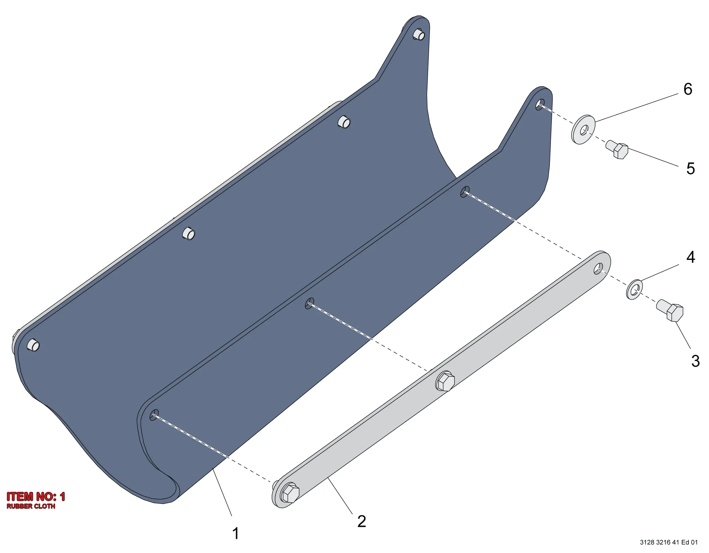 3128 3185 33 RUBBER CLOTH - Technical Drawing