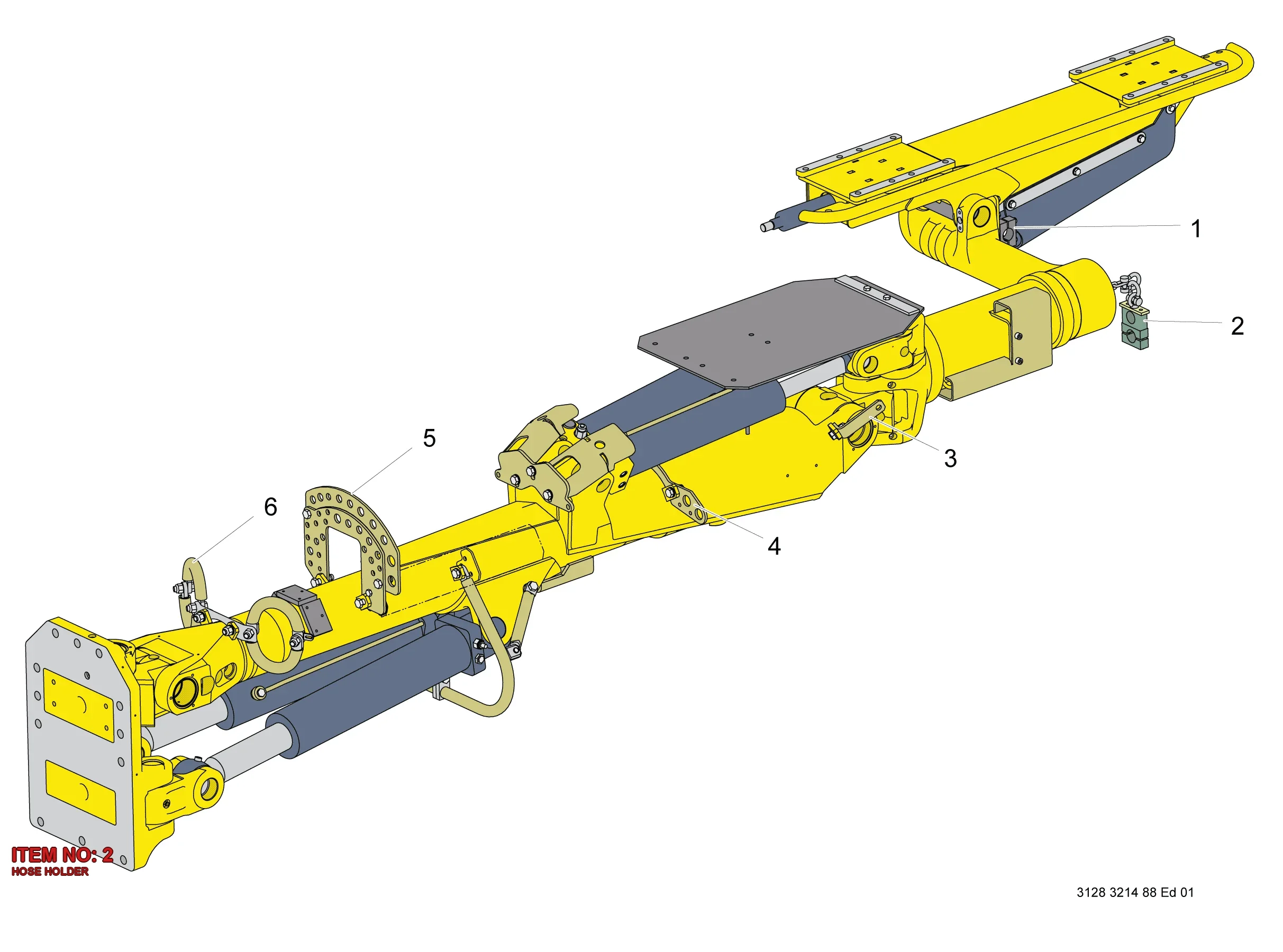 3128 3185 42 HOSE HOLDER - Technical Drawing