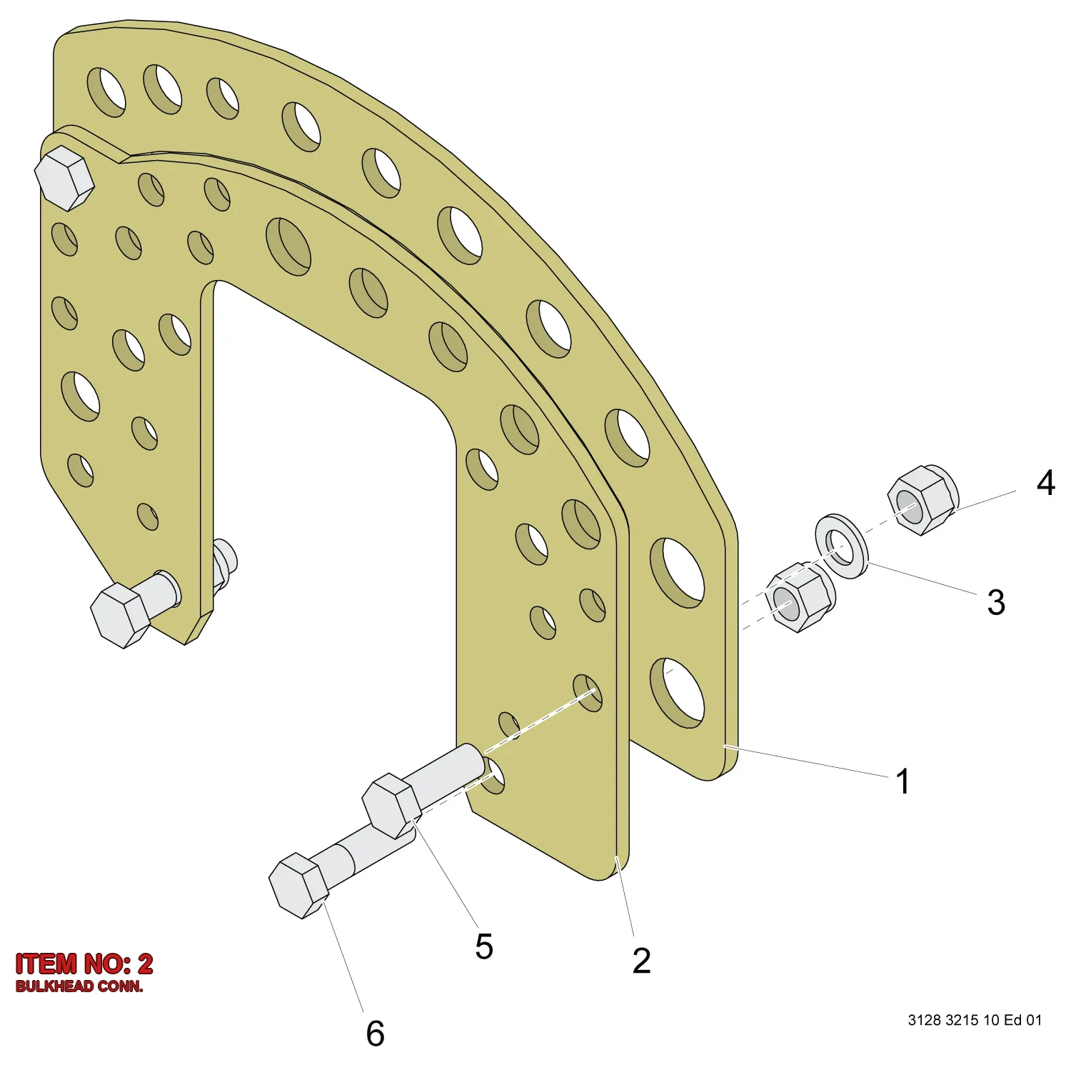 3128 3189 73 BULKHEAD CONN. - Technical Drawing