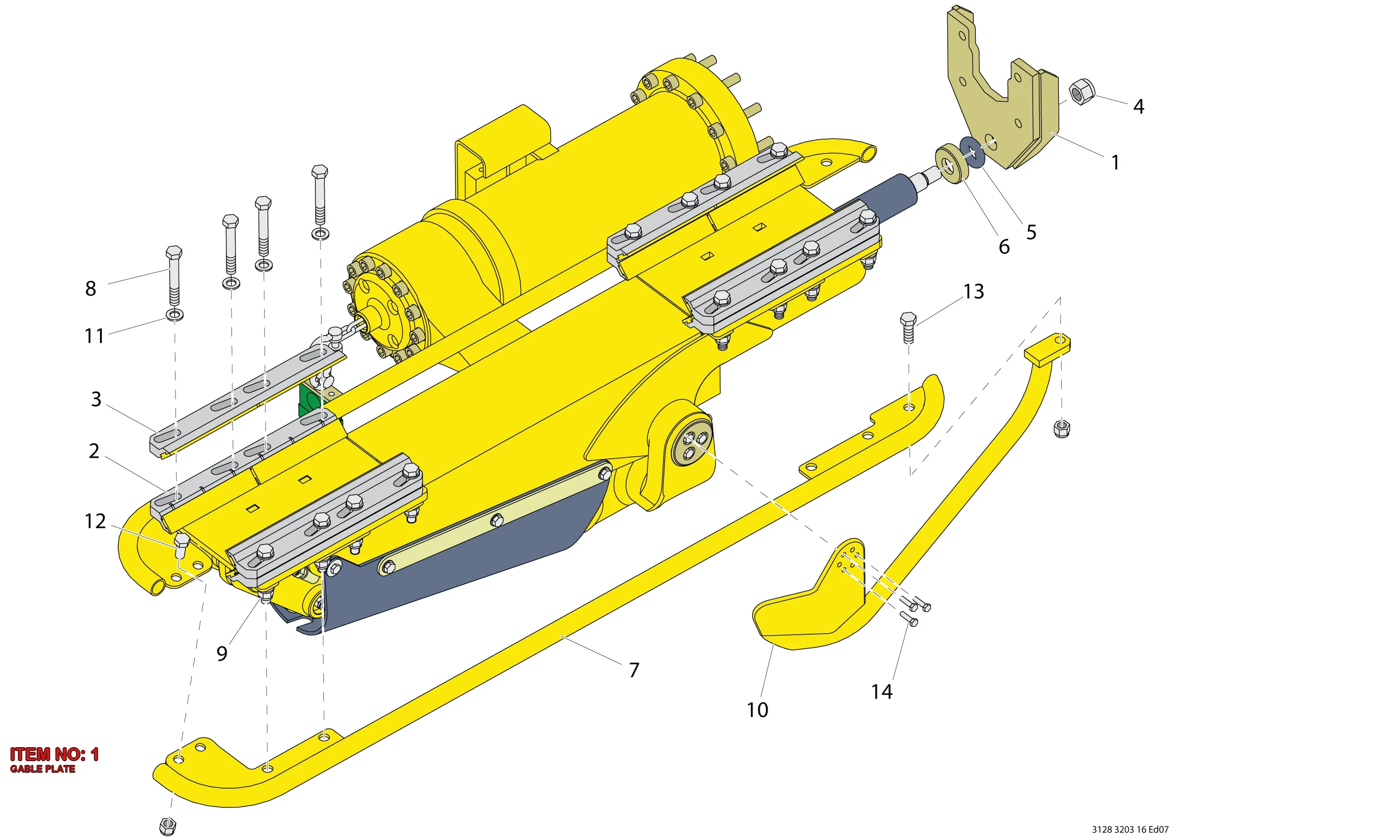 3128 3203 15 GABLE PLATE - Technical Drawing