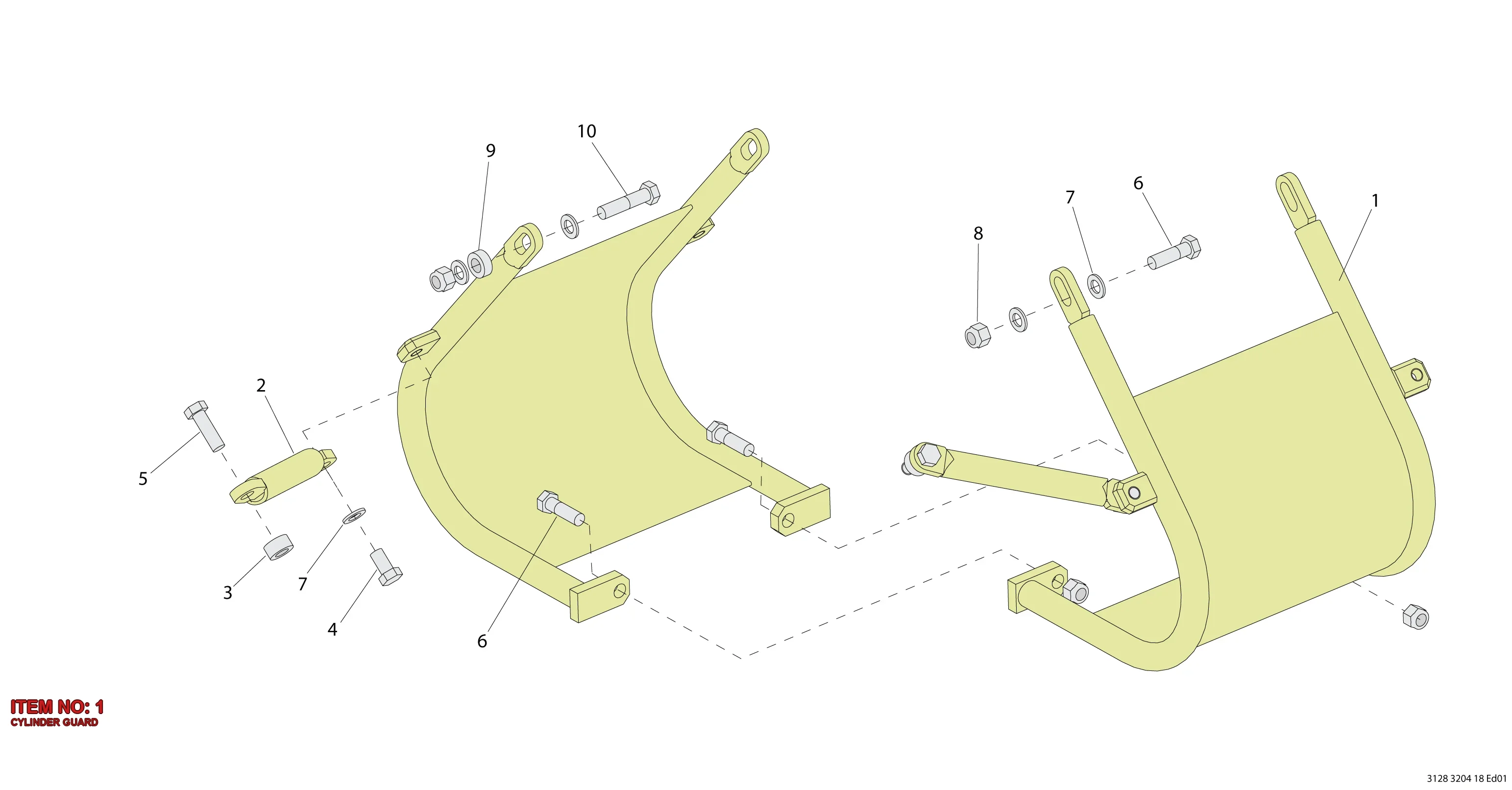 3128 3204 03 CYLINDER GUARD - Technical Drawing