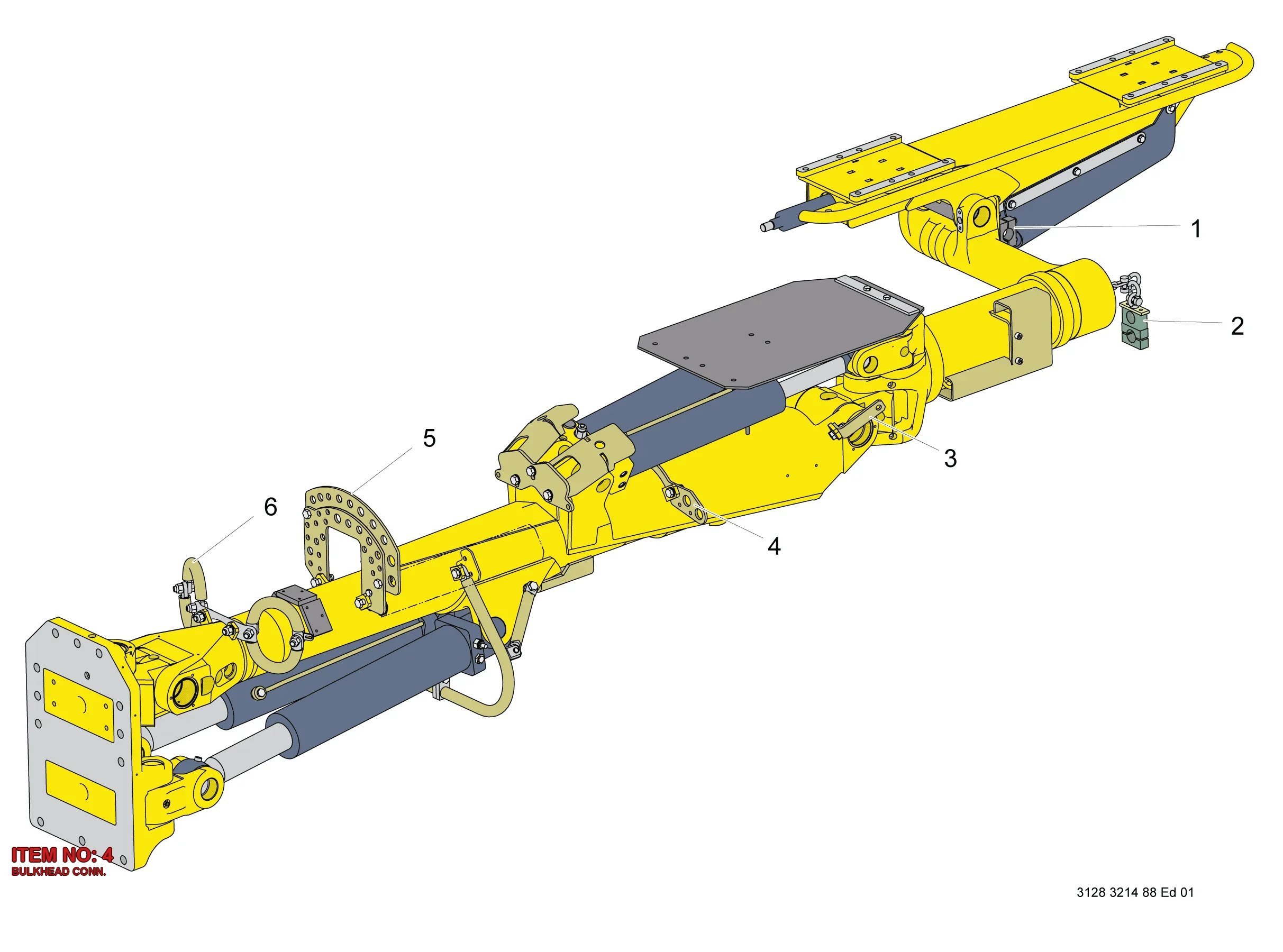 3128 3215 11 BULKHEAD CONN. - Technical Drawing