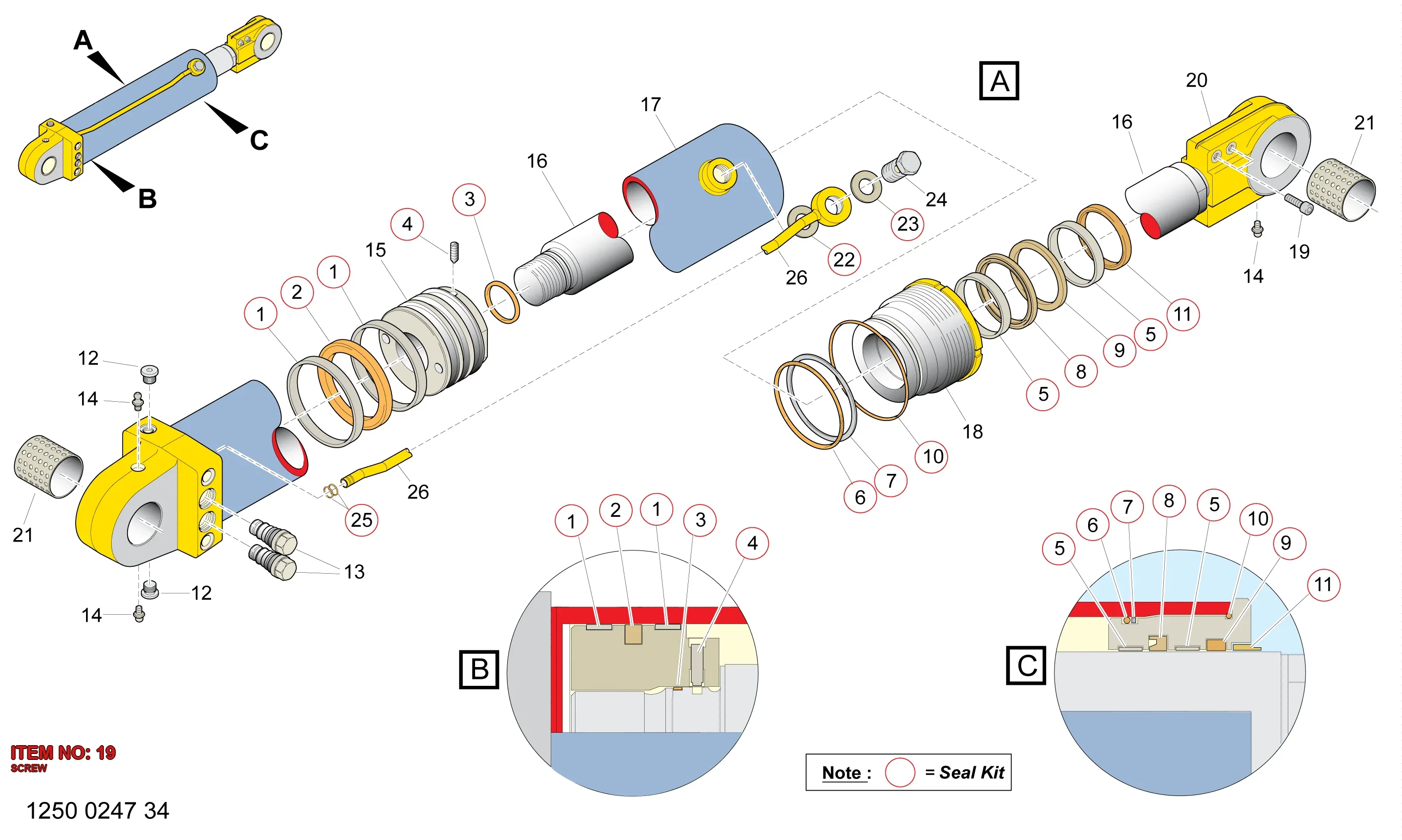 3128 3222 19 SCREW - Technical Drawing