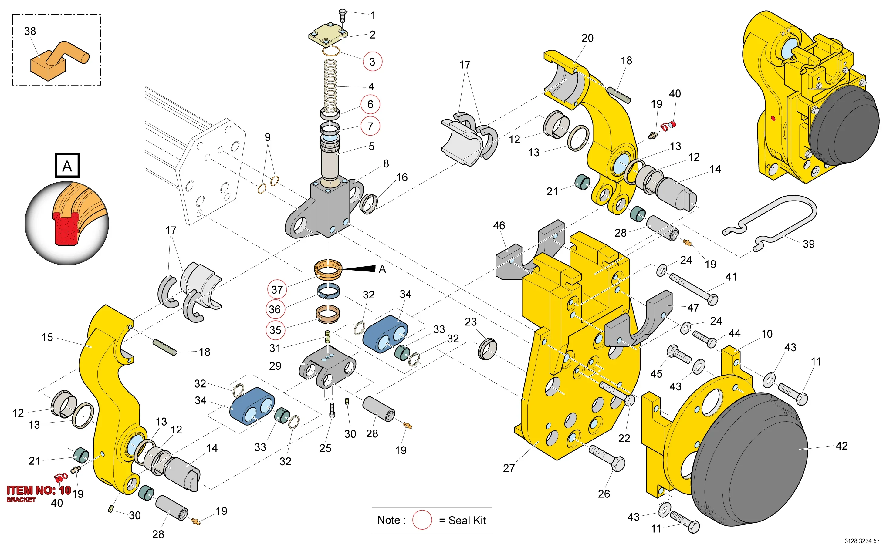 3128 3234 84 BRACKET - Technical Drawing