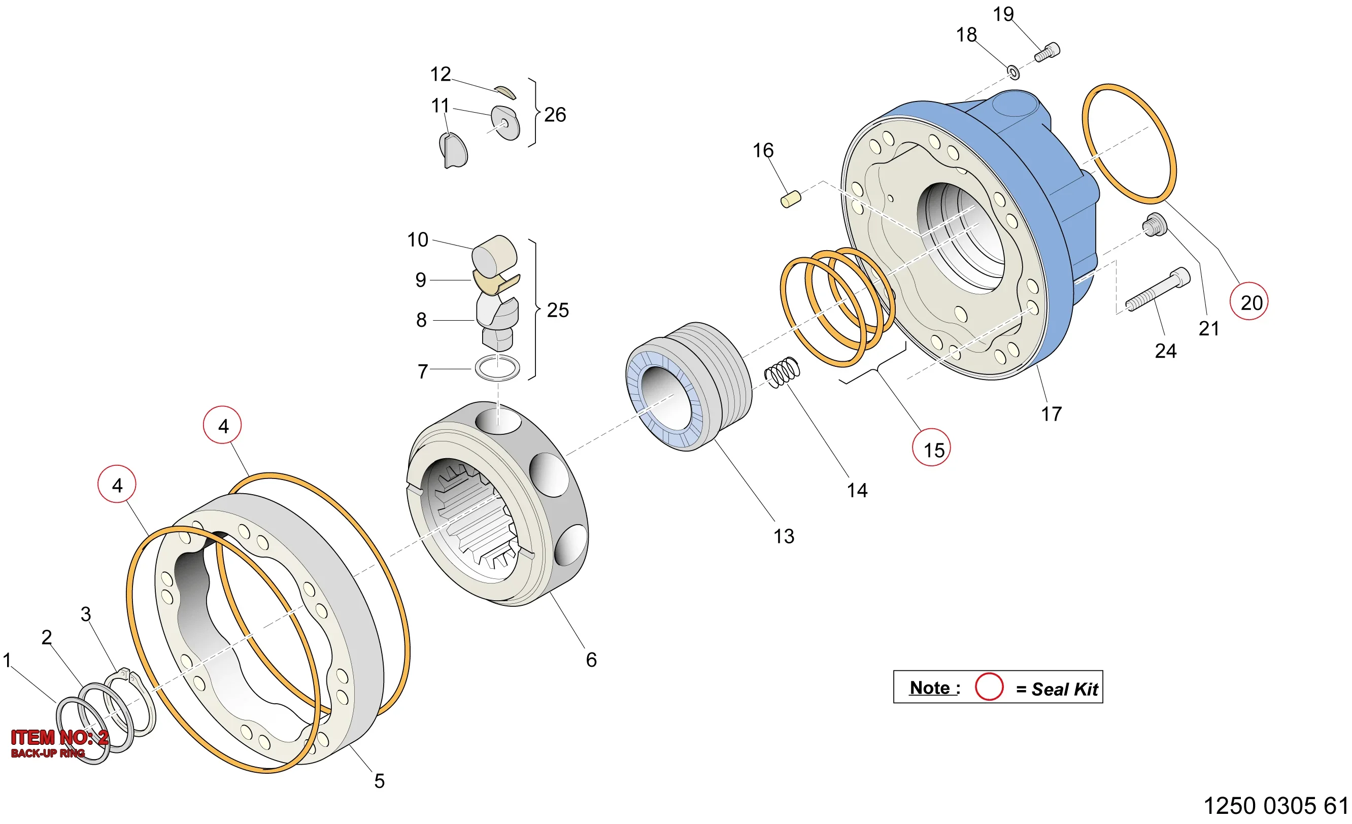 3128 3244 59 BACK-UP RING - Technical Drawing