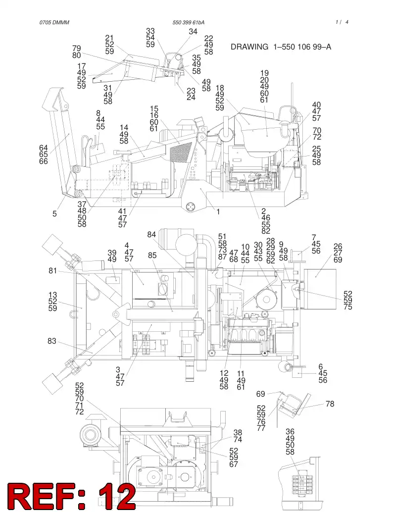 31304308 313 043 08 SUPPORT - Sandvik Technical Drawing