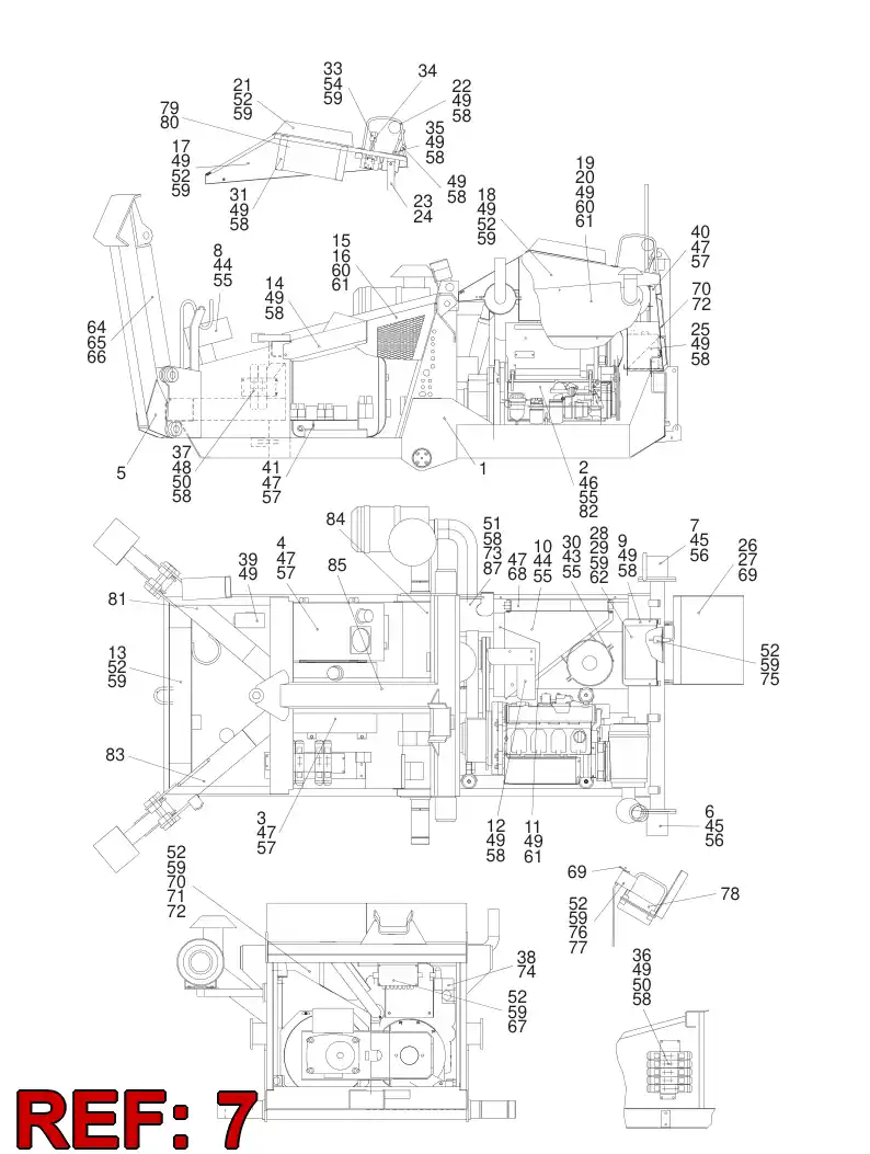 31307468 313 074 68 REAR JACK RIGHT - Sandvik Technical Drawing