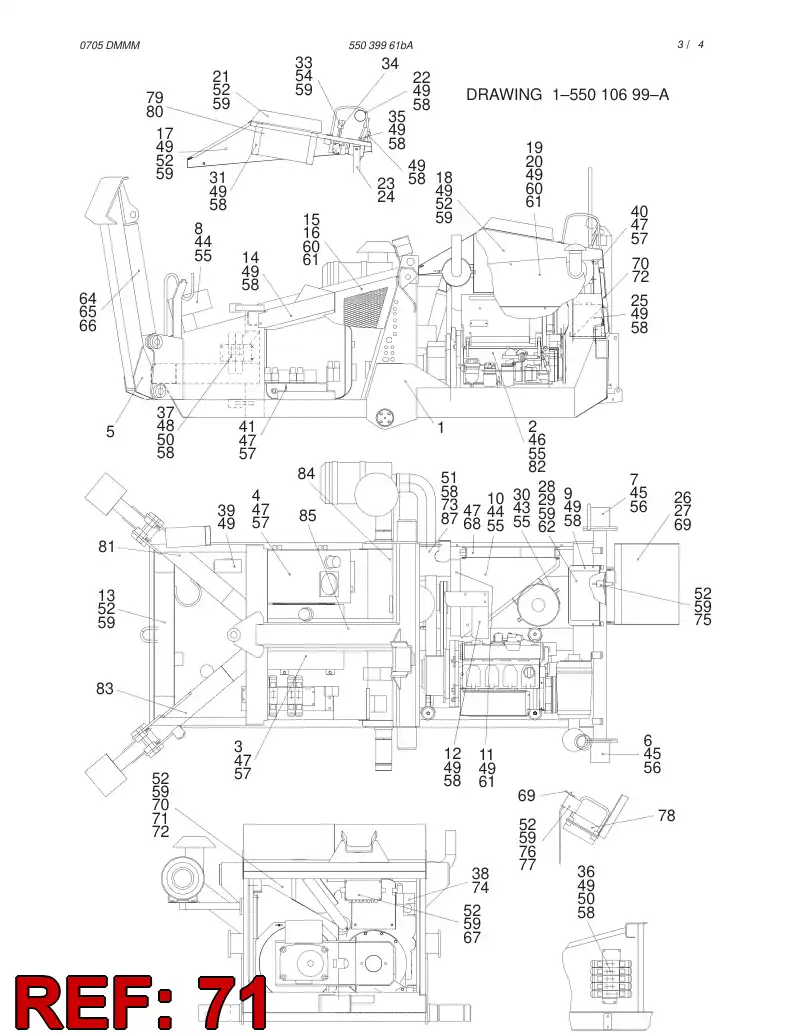 31310148 313 101 48 DOOR - Sandvik Technical Drawing
