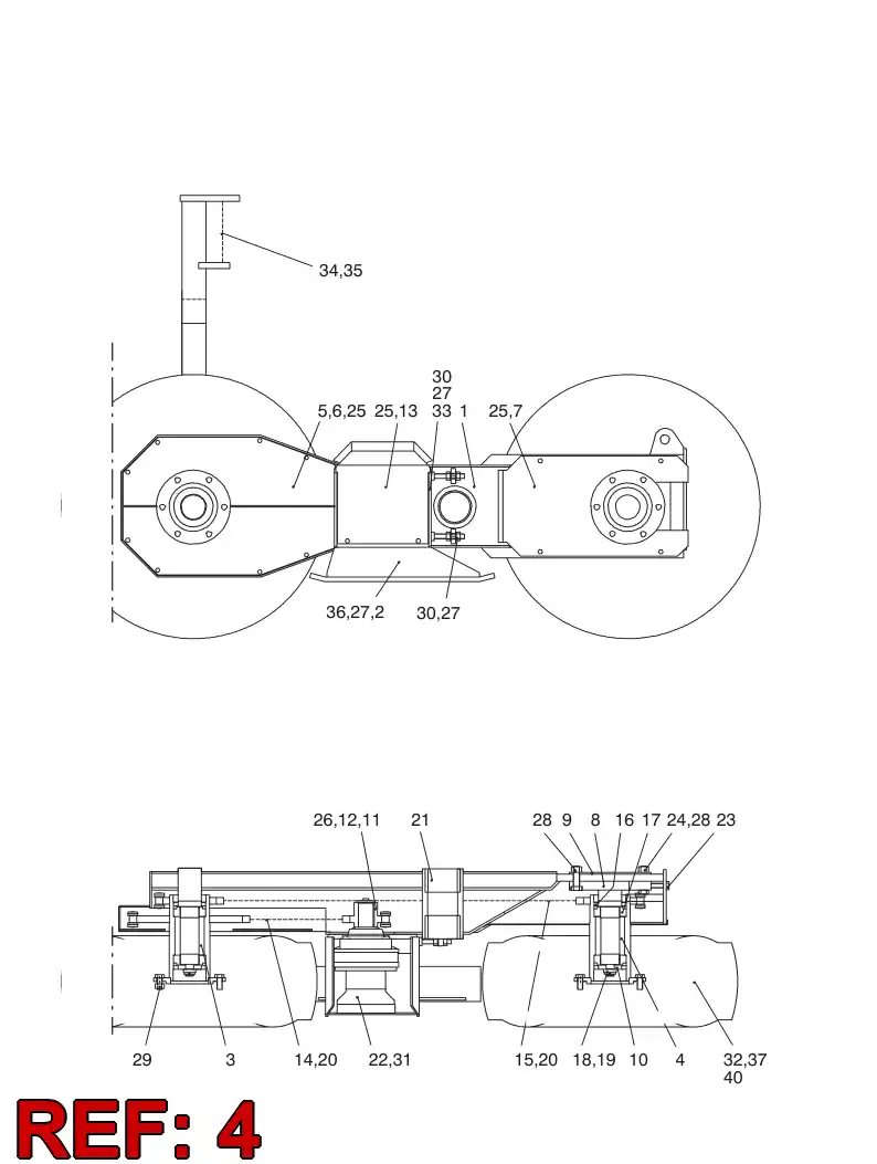 31310428 313 104 28 REAR HUB ASSY - Sandvik Technical Drawing