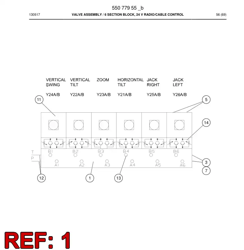 31318119b 313 181 19b 6-BLOCK VALVE UNIT - Sandvik Technical Drawing