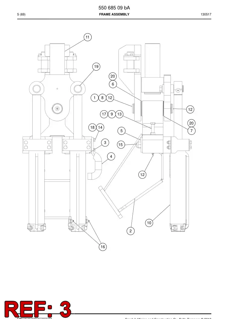 31325408 313 254 08 CYLINDER BRACKET - Sandvik Technical Drawing