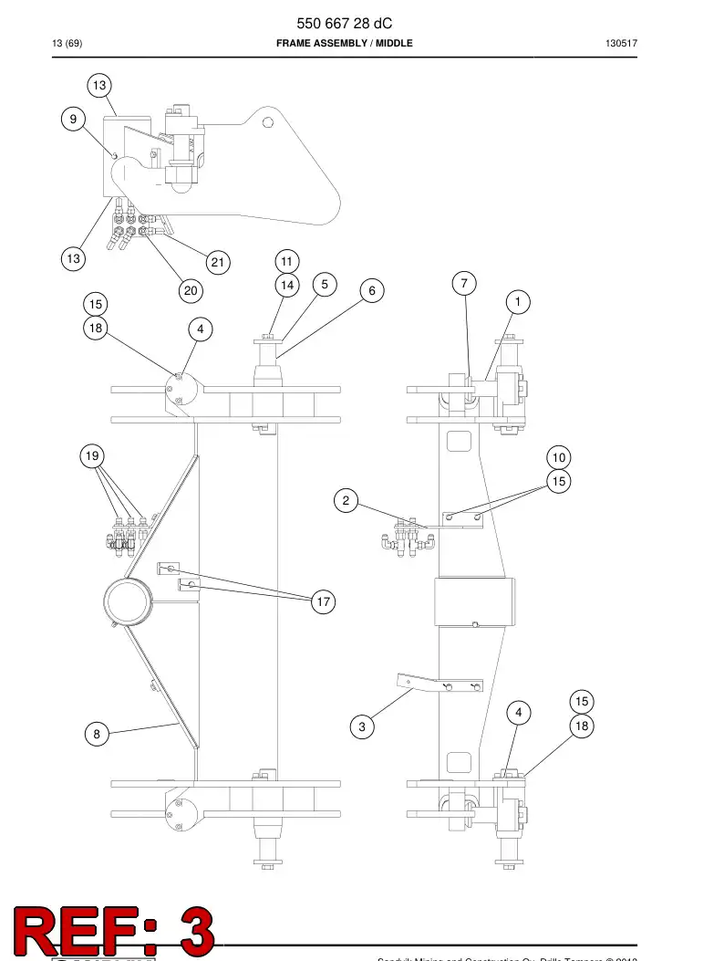 31359008 313 590 08 CONNECTION PLATE SUPPORT - Sandvik Technical Drawing