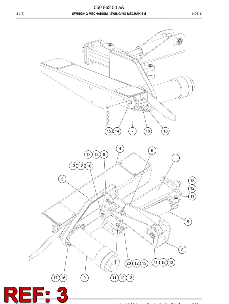 31364528a 313 645 28a SWING PIECE - Sandvik Technical Drawing