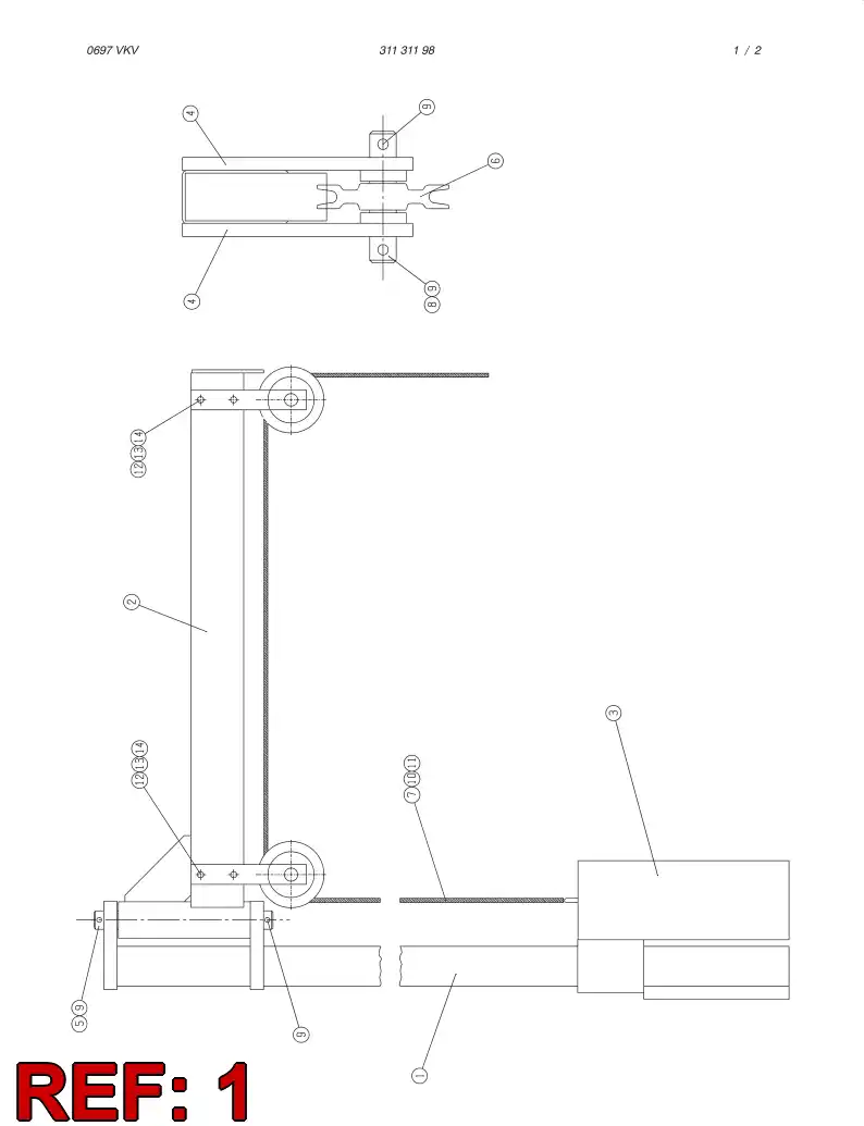 31376318 313 763 18 BEAM WELDING ASSY - Sandvik Technical Drawing
