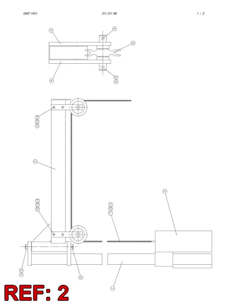 31379478 313 794 78 BEAM WELDING ASSY - Sandvik Technical Drawing