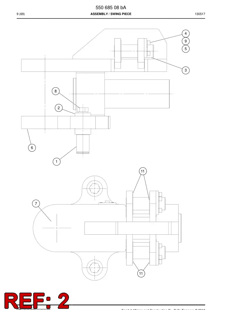 31436578 314 365 78 FITTING PLATE - Sandvik Technical Drawing